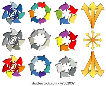 Colorful vector elements made from arrows