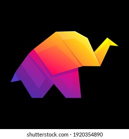 farbiges Logo des VektorElefanten