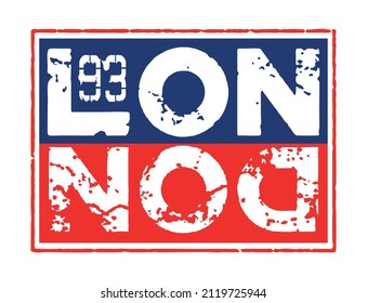 Colorful vector emblem with the word London.