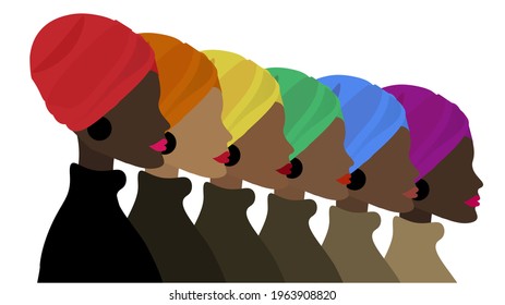  The Colorful Vector Is For Equality And The Right To Be Love Without Race And Gender. Pride Black LGBT Or Transgender Vector Has Black Women Curly Hair Cartoon In International Pride Month Or Day.