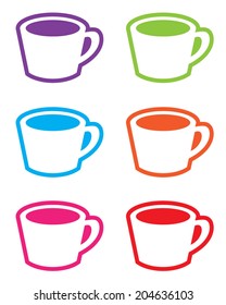 Colorful Vector Espresso Cup Set 