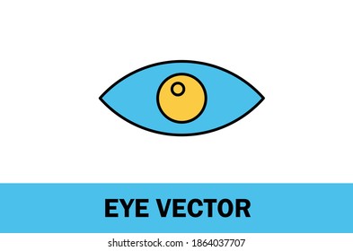 Colorful vector of eye icon. Isolated on white background. For Designer.