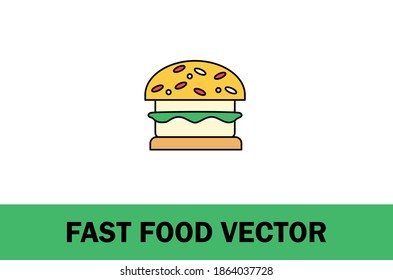 Colorful vector of fast food icon. Isolated on white background. For Designer.