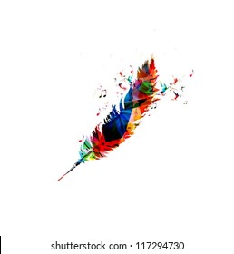 Colorful vector feather