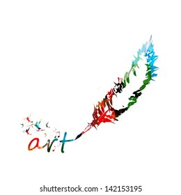 Colorful vector feather background