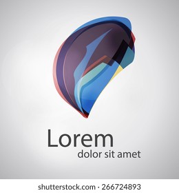 Colorful vector feather. Social concept vector logo design template.