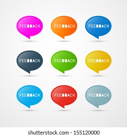 Colorful Vector Feedback Icons Isolated on White background