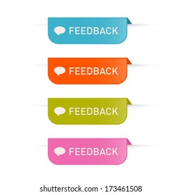 Colorful Vector Feedback Icons Isolated on White Background 