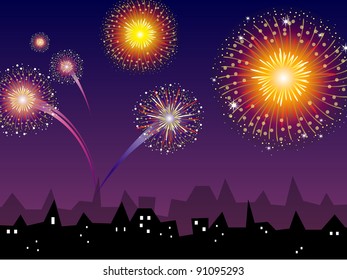 Colorful Vector Fireworks