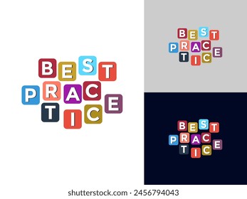 Colorful vector flat design background best practice. colorful square best practice vector.