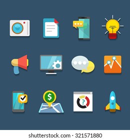 Colorful vector flat icons