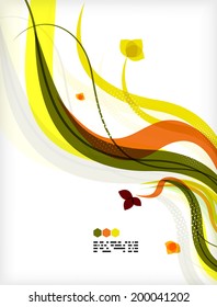 Colorful vector floral design templates with copy space. Nature backgrounds, eco business presentations Brochure or book cover designs