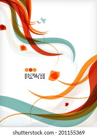 Colorful vector floral design templates with copy space. Nature backgrounds, eco business presentations presenBrochure or book cover designs