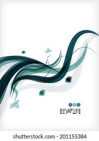 Colorful vector floral design templates with copy space. Nature backgrounds, eco business presentations presenBrochure or book cover designs