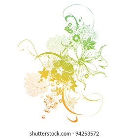 Colorful vector floral elements