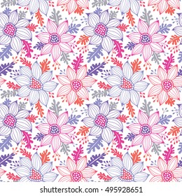 Colorful vector floral pattern