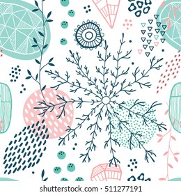 Patrón floral vectorial colorido