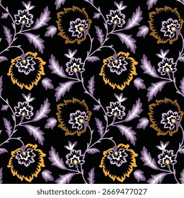 colorful vector floral pattern design stock vector on black background