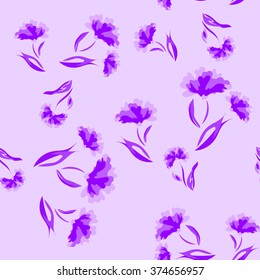 Colorful vector floral seamless pattern with fantasy blooming flowers