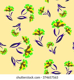 Colorful vector floral seamless pattern with fantasy blooming flowers