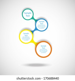 colorful vector flow round diagram infographics for presentations