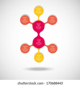 colorful vector flow round diagram infographics for presentations