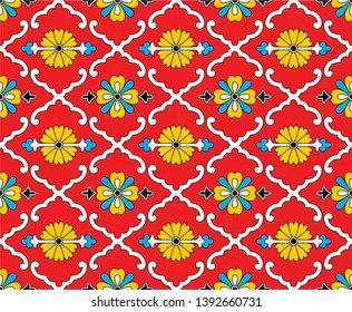 colorful vector flower and cross pattern design. 