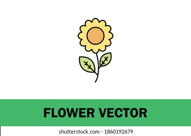 Vector colorido del icono de la flor. Aislado sobre fondo blanco. Para el diseñador. Con el tema de la agricultura y el medio ambiente.