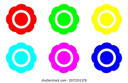 Icono colorido de la flor vectorial. Símbolo de primavera para tu diseño web, logotipo, aplicación, interfaz de usuario, etc. Estilo plano de moda aislado en fondo blanco