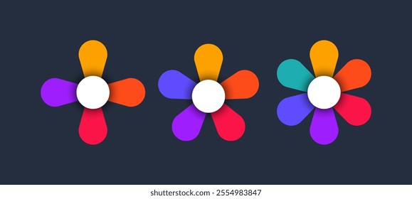 Colorful vector flower infographic templates