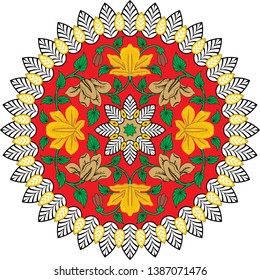 colorful vector flower round design.