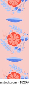 Colorful vector flowers in a seamless border design, perfect to use on the web or in print