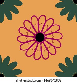 Colorful vector flowers seamless pattern. Suitable for packaging, fabrics for kids and adults, wallpapers.