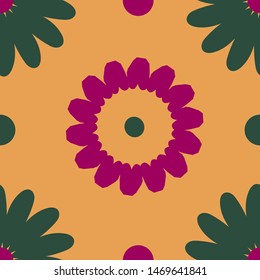Colorful vector flowers seamless pattern. Suitable for packaging, fabrics for kids and adults, wallpapers.