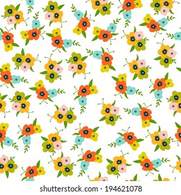 colorful vector flowers seamless pattern