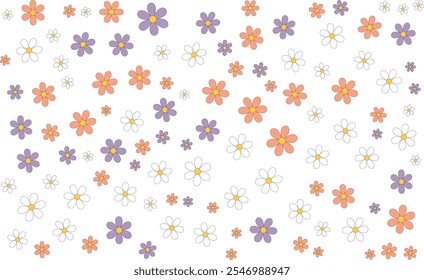 Flores vetor colorido padrão sem costura 