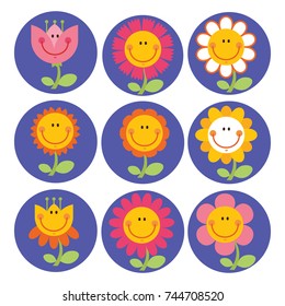 Colorful vector  flowers set illustration. Flowers for banner, card, label, sticker, poster, promotion, web site, online shopping, advertising.