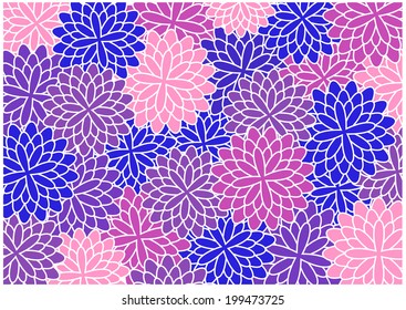 colorful vector flowers silhouettes background