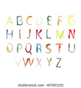 Colorful vector font isolated on white background. all letters of the alphabet