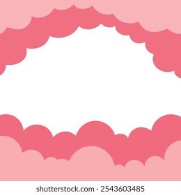 A Colorful Vector Frame Background for the day of love, valentine's day, clouds vector illustration