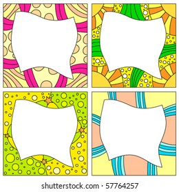 Colorful vector frame collection over white background