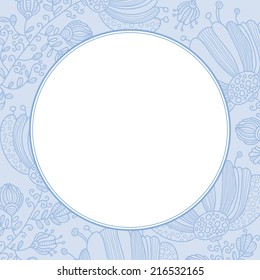 Colorful vector frame with flowers design. You can use it for invitations, flyers, postcards, cards and so on.
