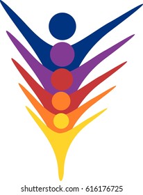 Colorful vector friendly people.