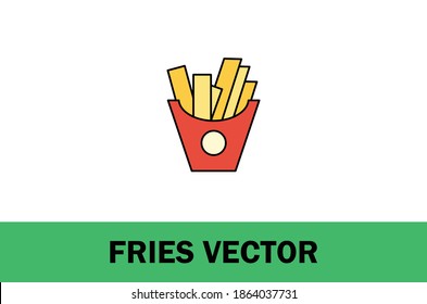 Colorful vector of fries icon. Isolated on white background. For Designer.