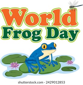 Colorful vector of a frog celebrating World Frog Day