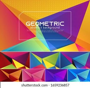 Colorful vector geometric abstract background. Applicable for web background, design element ,wall poster, landing page, wall paper, and social media element
