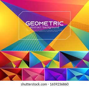 Colorful vector geometric abstract background. Applicable for web background, design element ,wall poster, landing page, wall paper, and social media element