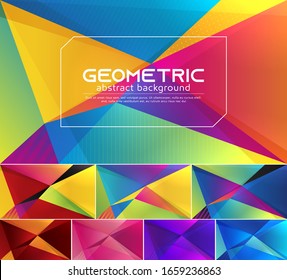 Colorful vector geometric abstract background. Applicable for web background, design element ,wall poster, landing page, wall paper, and social media element