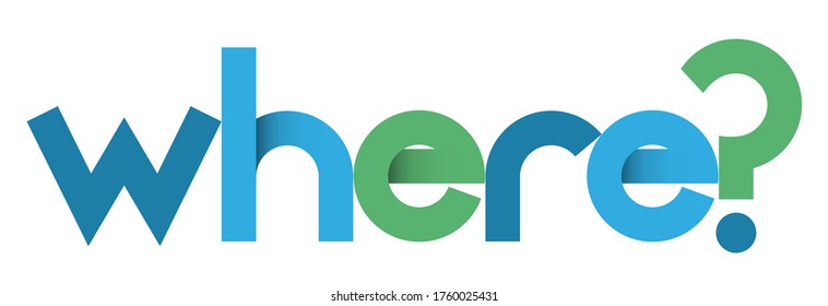 WO? bunter, geometrischer Vektorbanner
