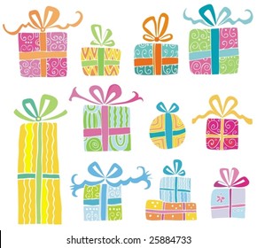 Colorful vector gift boxes. To see similar, please VISIT MY GALLERY.